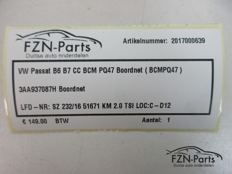VW Passat B6 B7 CC BCM PQ47 Boordnet ( BCMPQ47 )
