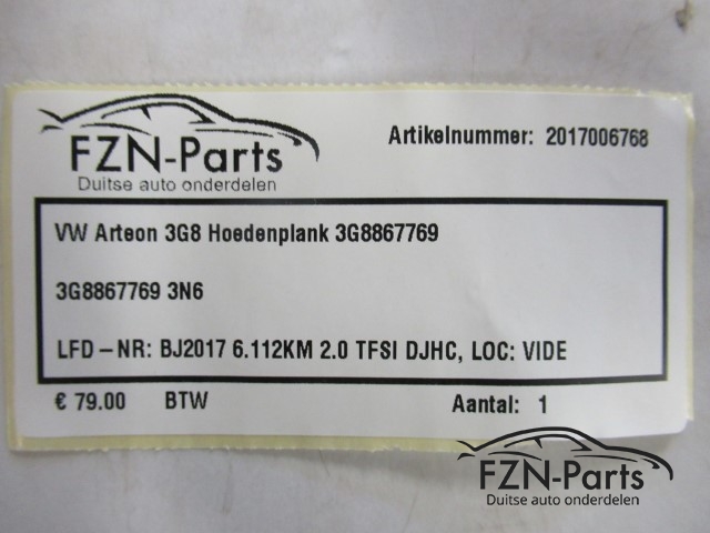 VW Arteon 3G8 Hoedenplank 3G8867769