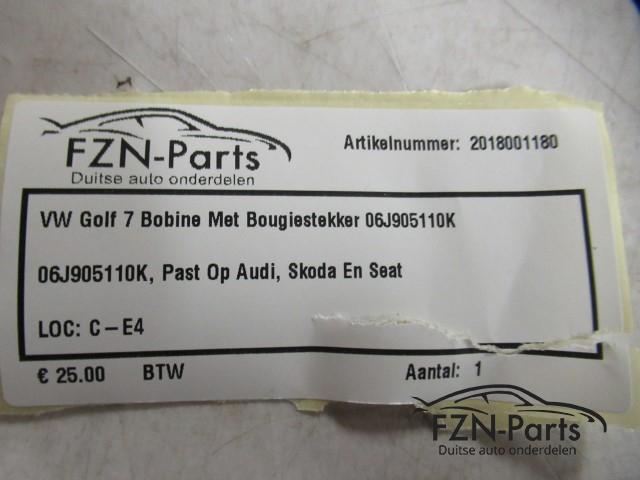 VW Golf 7 Bobine Met Bougiestekker 06J905110K