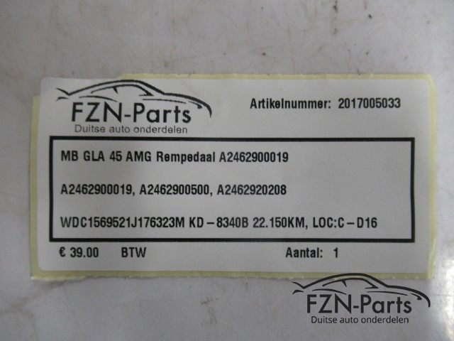 Mercedes-Benz GLA 45 AMG Rempedaal A2462900019
