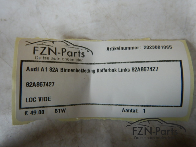 Audi A1 82A Binnenbekleding Kofferbak Links 82A867427