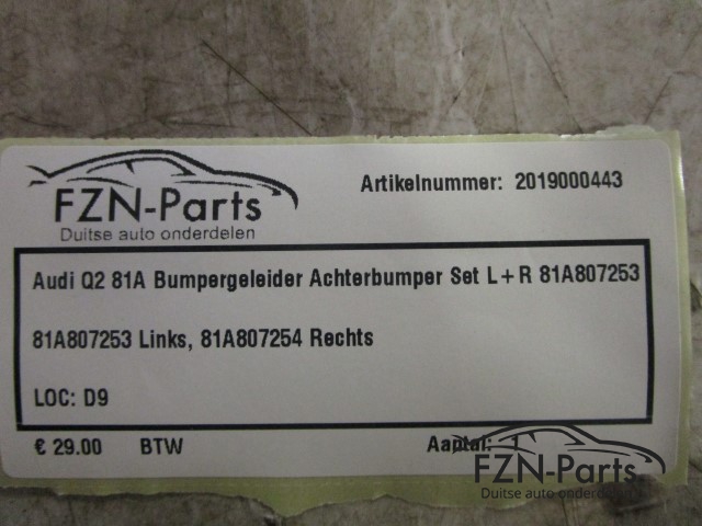 Audi Q2 81A Bumpergeleider Achterbumper Set L + R 81A807253