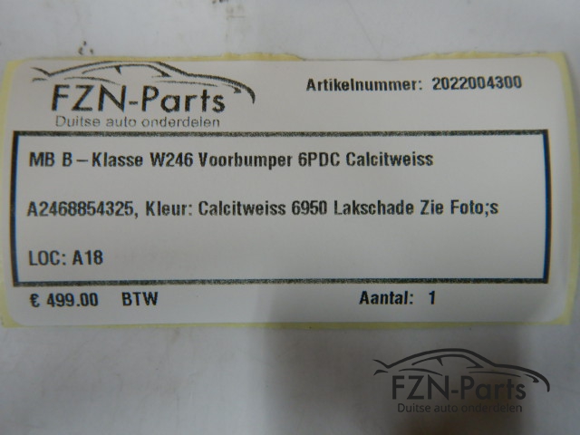 Mercedes-Benz B-Klasse W246 Voorbumper 6PDC Calcitweiss