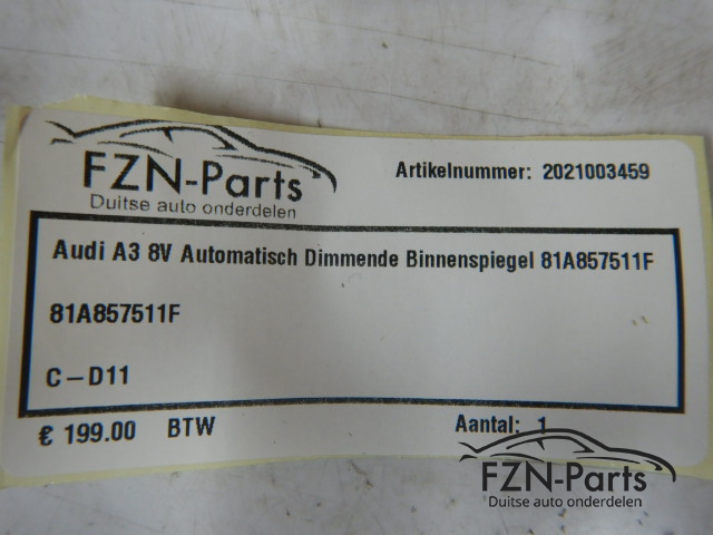 Audi A3 8V Automatisch Dimmende Binnenspiegel 81A857511F