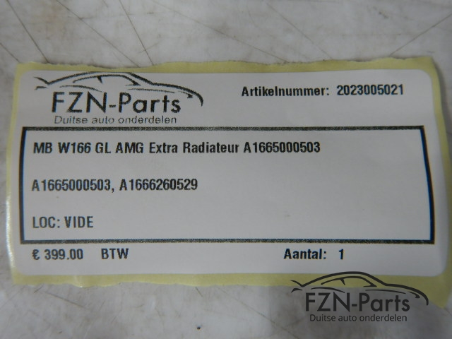 Mercedes Benz W166 GL AMG Extra Radiateur A1665000503