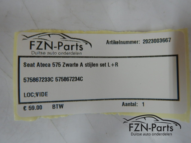 Seat Ateca 575 Zwarte A-Stijlen Set L+R