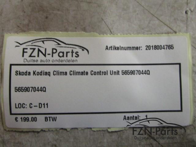 Skoda Kodiaq Clima Climate Control unit 565907044Q