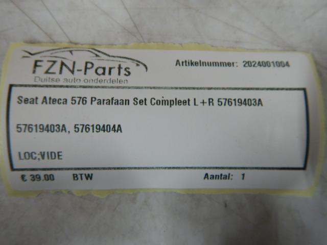 Seat Ateca 576 Parafaan Set Compleet L+R 57619403A