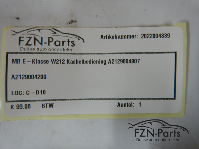 Mercedes-Benz E-Klasse W212 Kachelbediening A2129004907