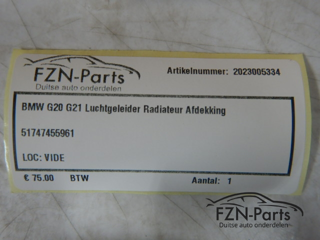 BMW G20 G21 Luchtgeleider Radiateur Afdekking