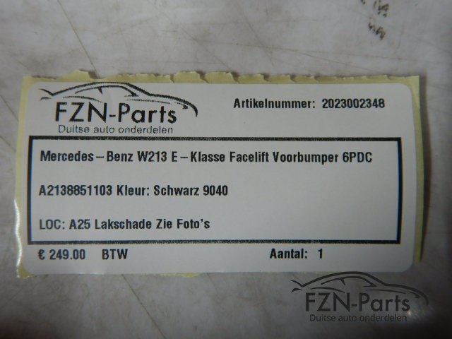 Mercedes-Benz W213 E-Klasse Facelift Voorbumper 6PDC