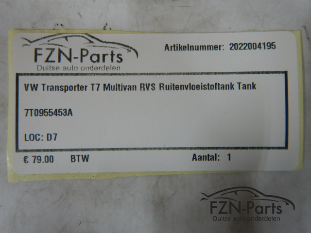VW Transporter T7 Multivan RVS Ruitenvloeistof Tank