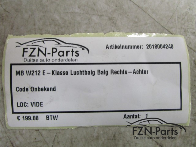 Mercedes-Benz W212 E-Klasse Luchtbalg Balg Rechts-Achter