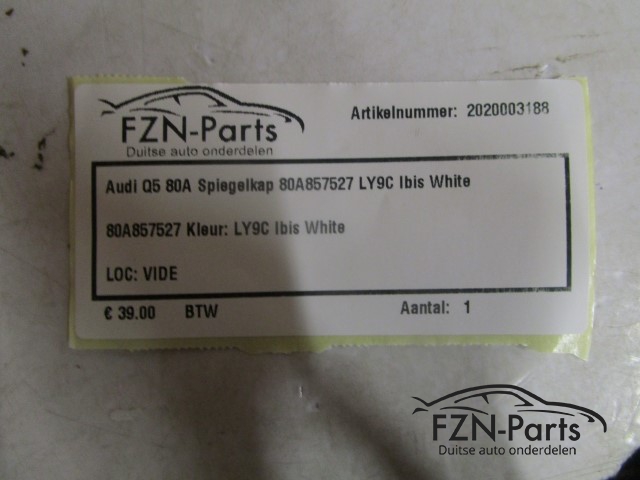 Audi Q5 80A Spiegelkap 80A857527 LY9C Ibis White