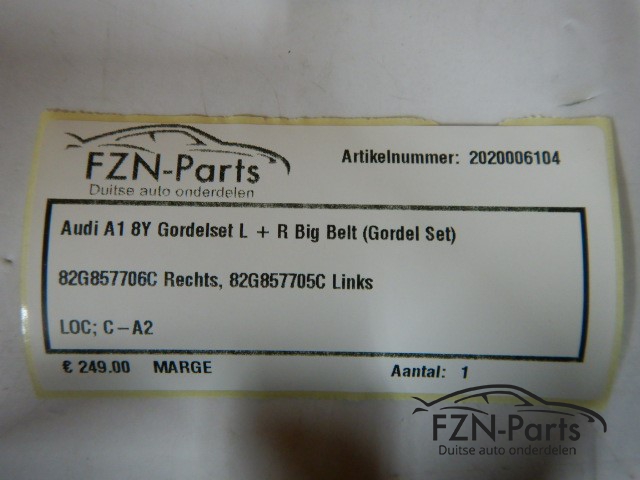 Audi A1 82A Gordelset L + R Big Belt (Gordel Set)