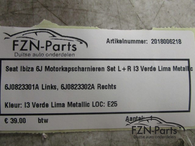 Seat Ibiza 6J motorkapscharnieren Set L+R I3 Verde Lima Metallic