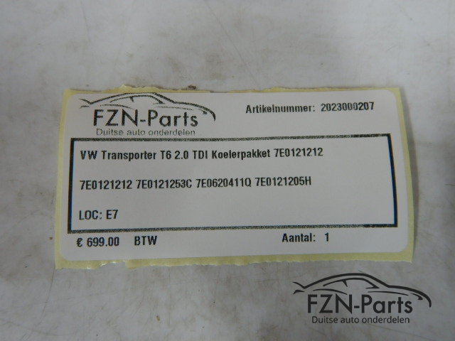 VW Transporter T6 2.0 TDI Koelerpakket 7E0121212
