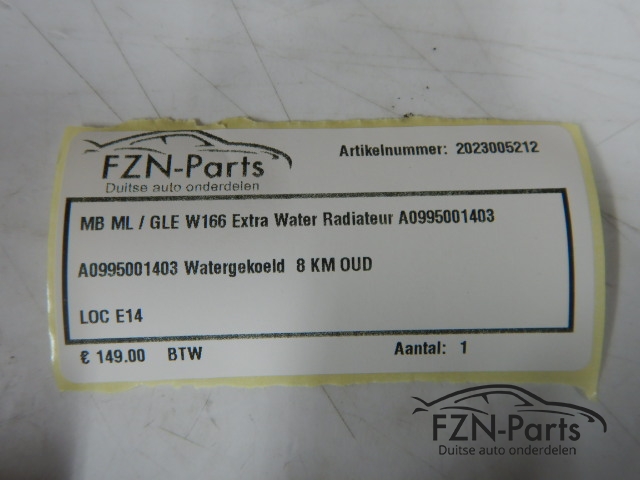 Mercedes Benz ML / GLE W166 Extra Water Radiateur A0995001403