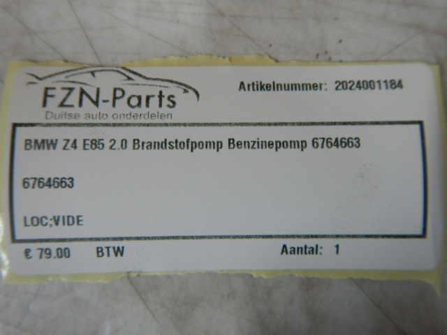 BMW Z4 E85 2.0 Brandstofpomp Benzinepomp 6764663