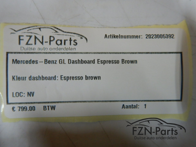Mercedes-Benz GL Dashboard Espresso Brown