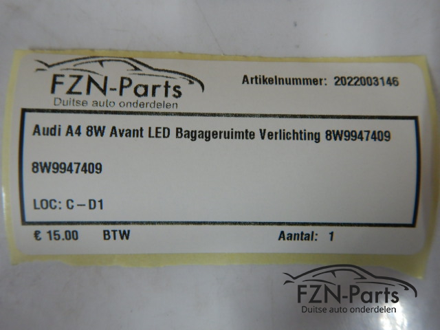 Audi A4 8W Avant LED Bagageruimte Verlichting 8W9947409