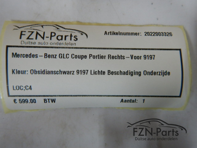 Mercedes-Benz GLC Coupe Portier Rechts-Voor 9197