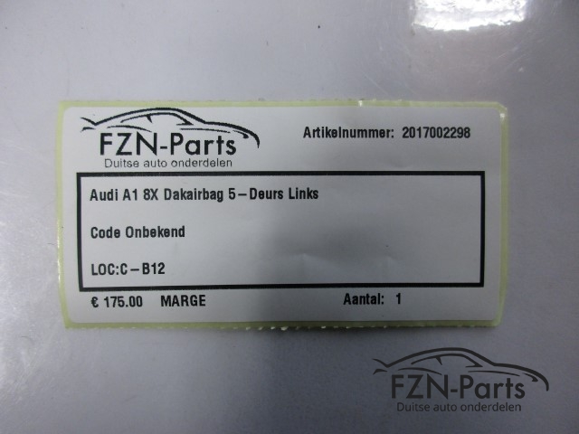 Audi A1 8X Dakairbag 5-Deurs Links 8X4880741