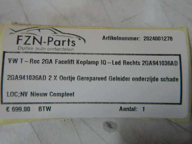 VW T-Roc 2GA Facelift Koplamp IQ-LED Rechts 2GA941036AD