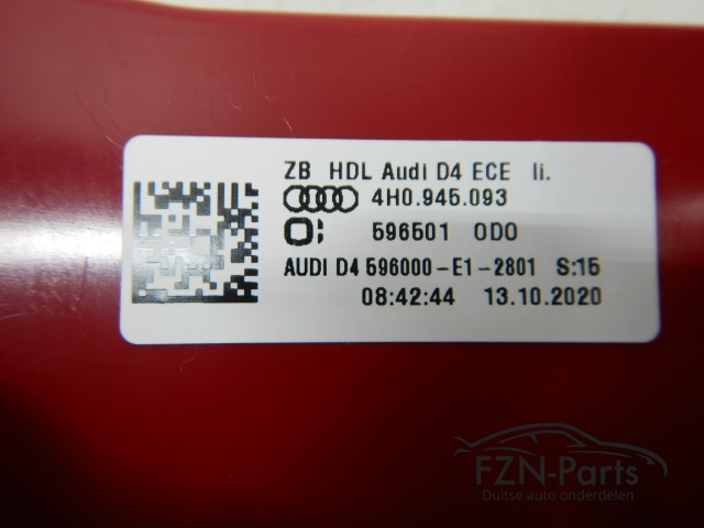 Audi A8 4H Achterlicht Achterklep Links 4H0945093 NIEUW