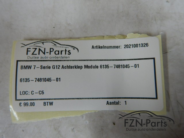 BMW 7-Serie G12 Achterklep Module 6135-7481045-01