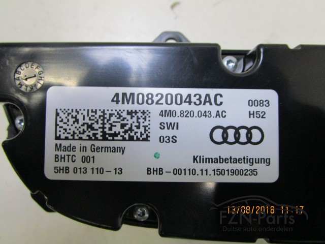 Audi Q7 4M Climate Control Unit 4M0820043AC
