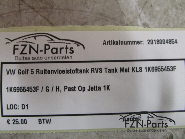 VW Golf 5 Ruitenvloeistoftank RVS Tank Met KLS 1K6955453F