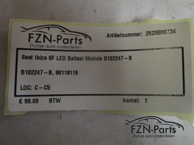 Seat Ibiza 6F LED Ballast Module B102247-B