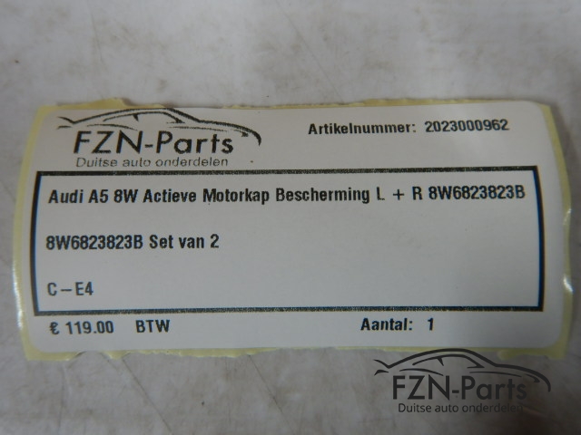 Audi A5 8W Actieve Motorkap Bescherming L+R 8W6823823B