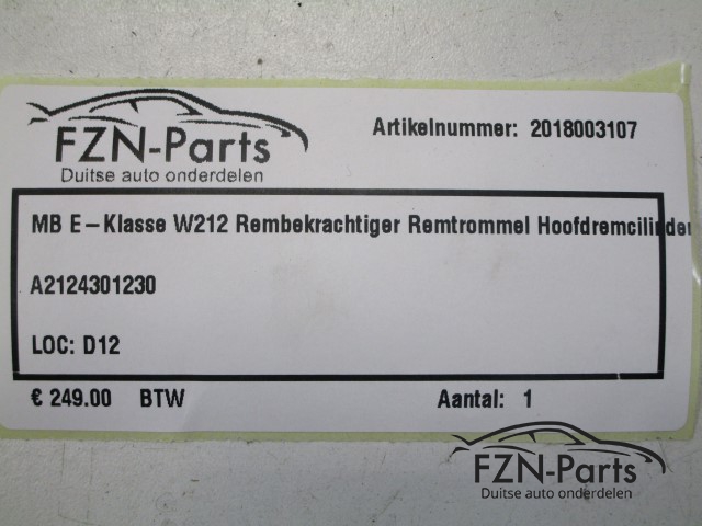 Mercedes-Benz E-Klasse W212 Rembekrachter Remtrommel Hoofdremcilinder
