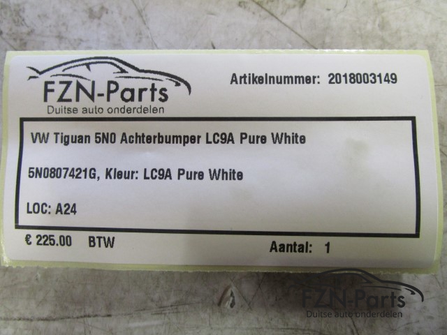 VW Tiguan 5N0 Achterbumper LC9A Pure White