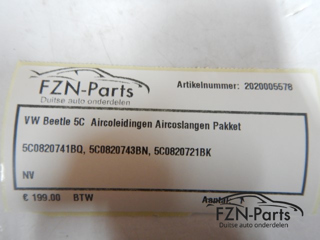 VW Beetle 5C Aircoleidingen Aircoslangen Slangenpakket