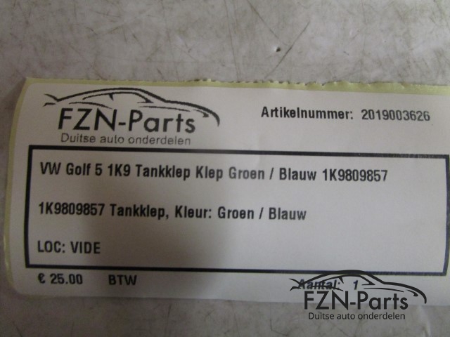 VW Golf 5 1K9 Tankklep Klep Groen / Blauw 1K9809857
