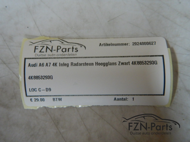 Audi A6 A7 4K Inleg Radarsteun Hoogglans Zwart 4K8853293G