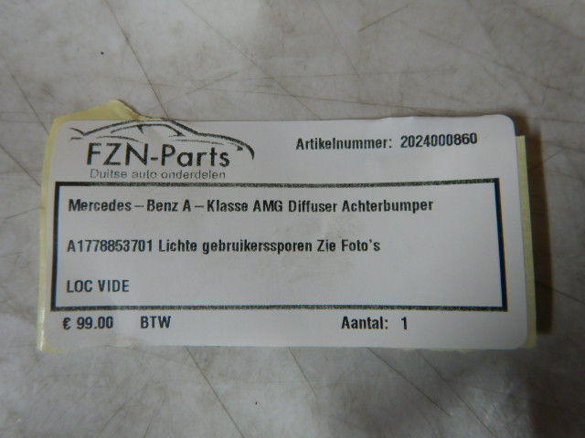 Mercedes-Benz A-Klasse W177 AMG Diffuser Achterbumper