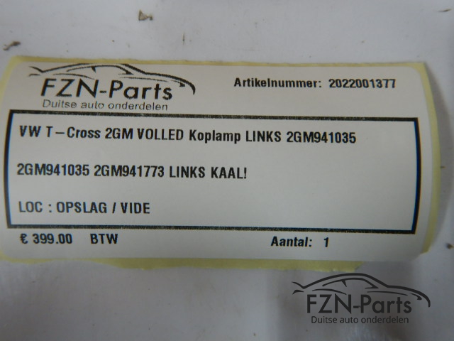 VW T-Cross 2GM VOLLED Koplamp Links 2GM941035