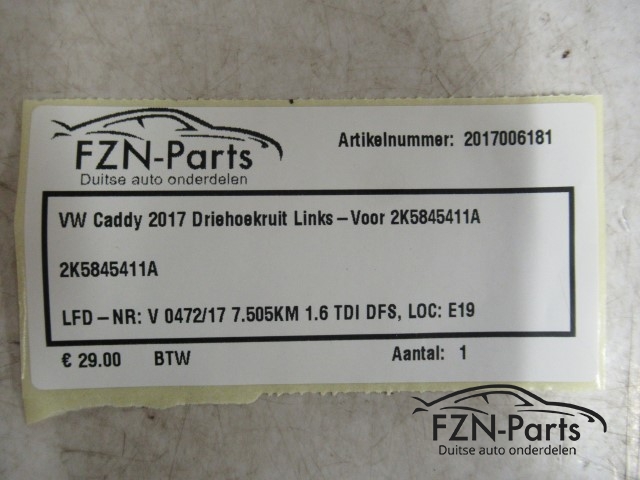 VW Caddy 2017 Driehoekruit Links-Voor 2K5845411A