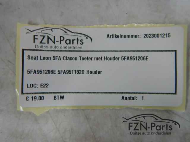 Seat Leon 5FA Claxon Toeter met Houder 5FA951206E