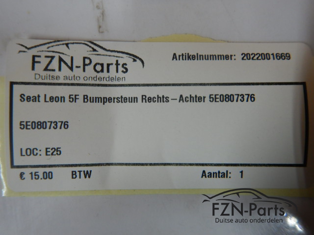 Seat Leon 5F Bumpersteun Rechts-Achter 5E0807376