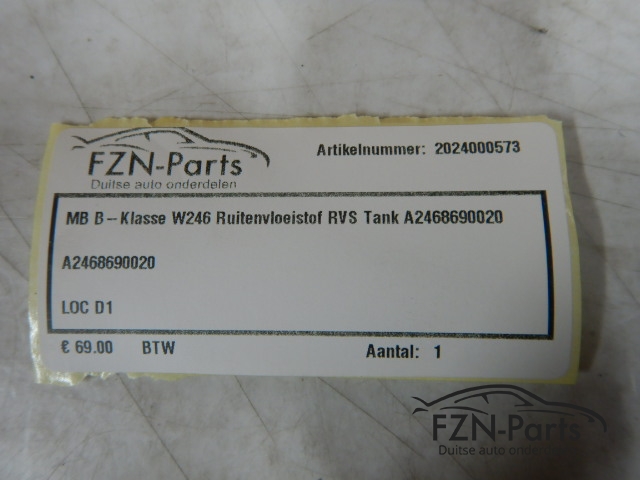 Mercedes-Benz B-Klasse W246 Ruitenvloeistof RVS Tank A2468690020