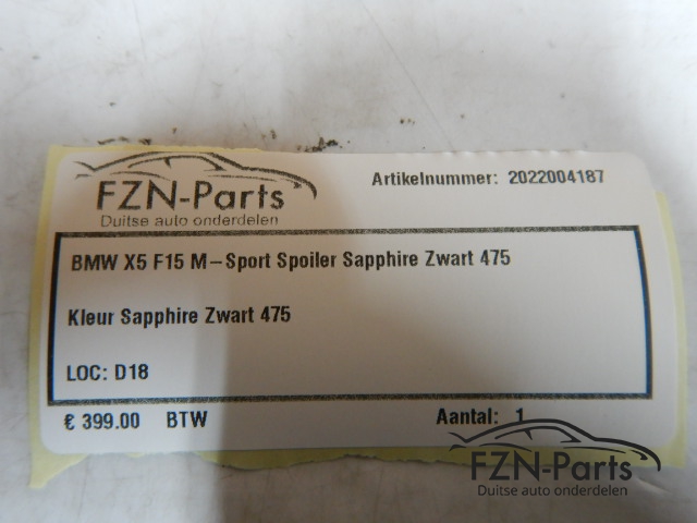 BMW X5 F15 M-Sport Spoiler Sapphire Zwart 475