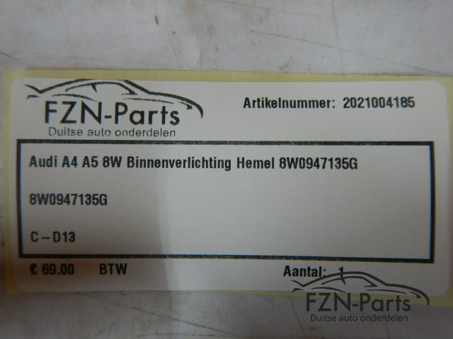 Audi A4 A5 8W Binnenverlichting Hemel 8W0947135G