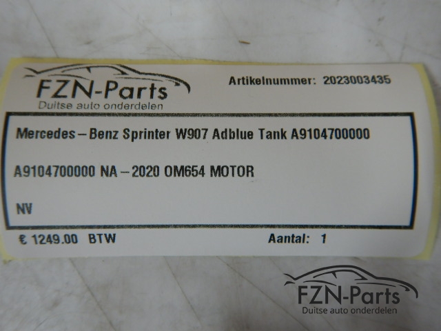 Mercedes-Benz Sprinter W907 Adblue Tank A9104700000