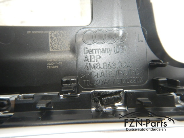 Audi Q8 4M8 Inleg Middenconsole Hoogglans Zwart Verlicht