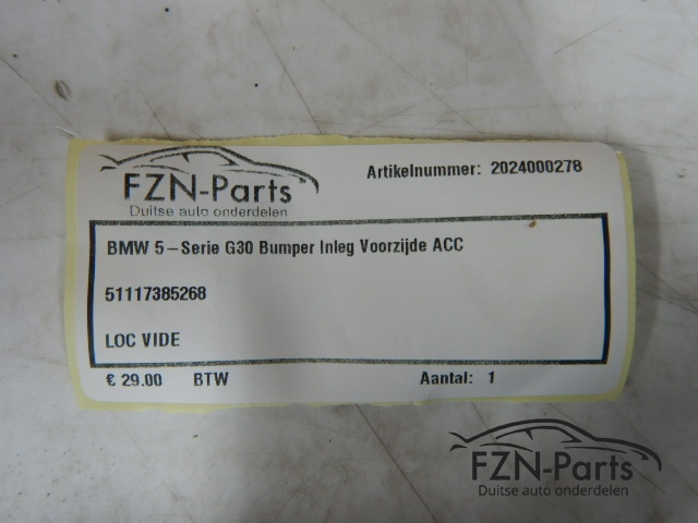 BMW 5-Serie G30 Bumper Inleg Voorzijde ACC